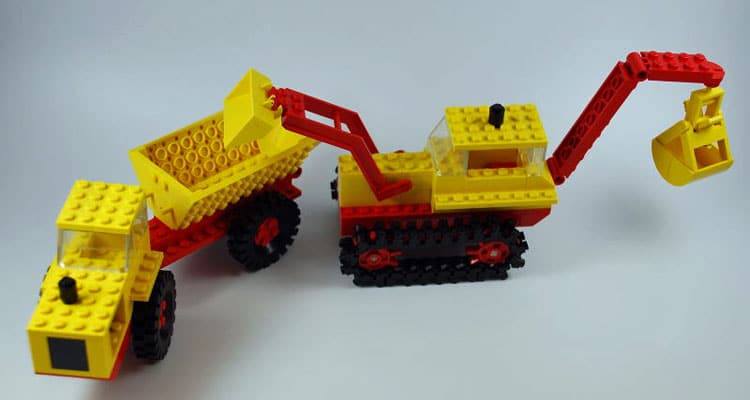 2 x Lego System Bagger Schaufel gelb 3x6 7 Zähnen Digger Bucket Radlader Set 935 