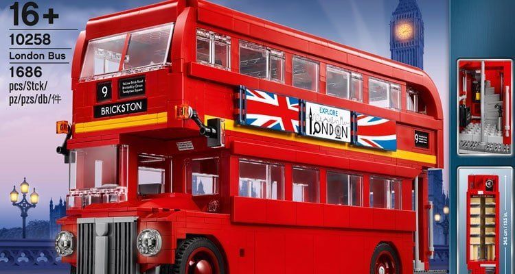 Ersatz Aufkleber/Sticker Set für LEGO Set 10258 London Bus 2017 