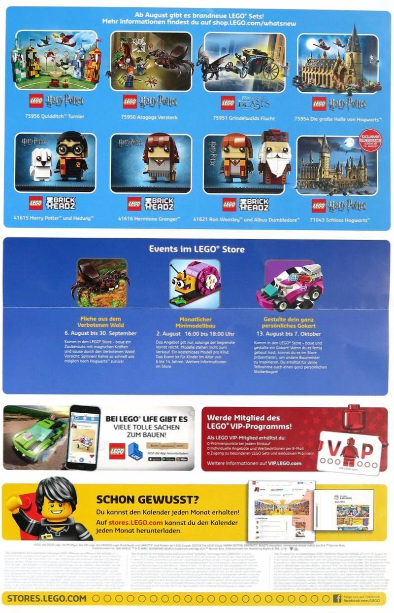 LEGO Store Flyer für den August 2018