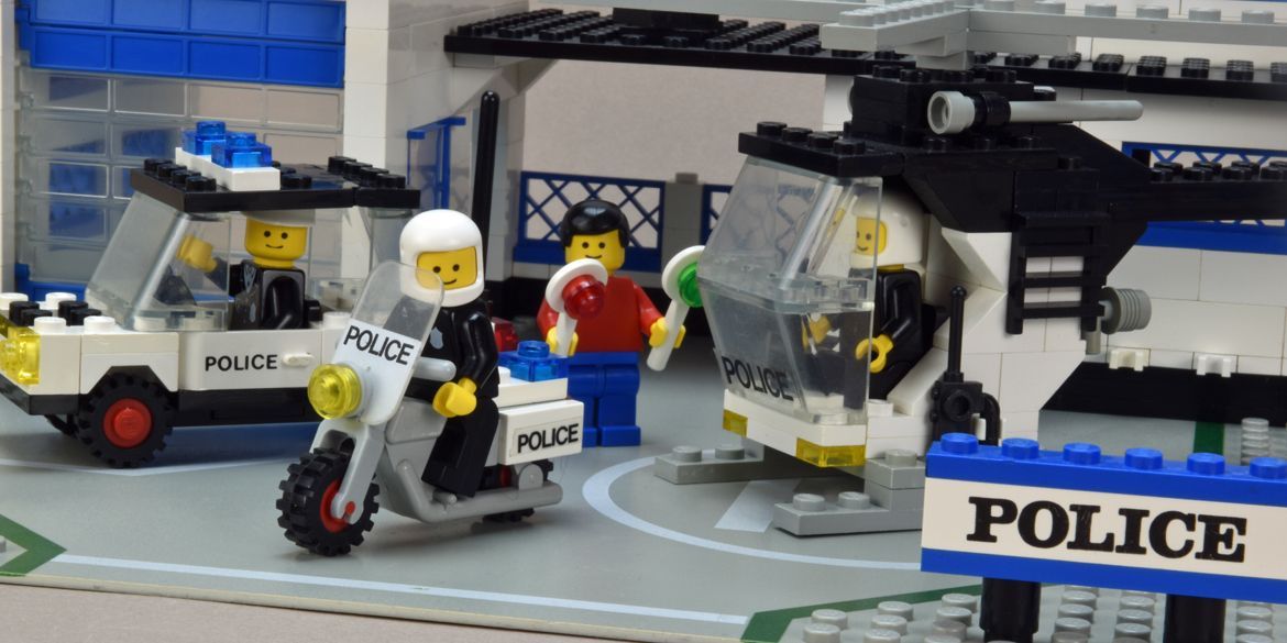 Lego  1 Windschutzscheibe Polizei für alte Motorräder 
