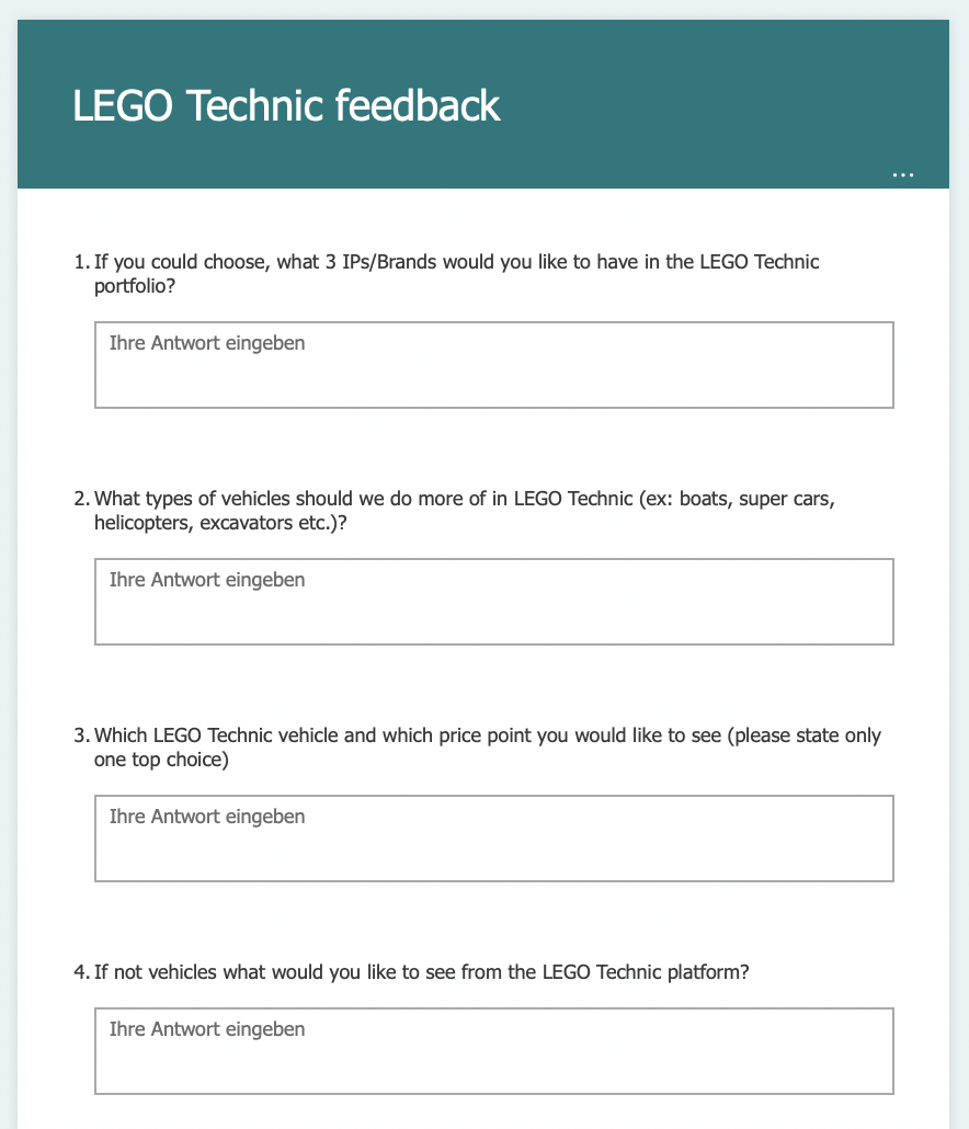 LEGO Technic Umfrage